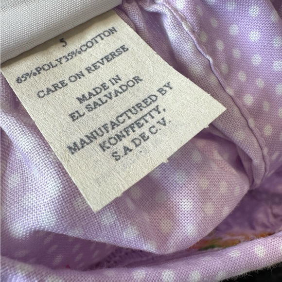 Smocked giraffe - fall/pumpkin dress - purple/white polka dot - size 5 - Picture 3 of 3